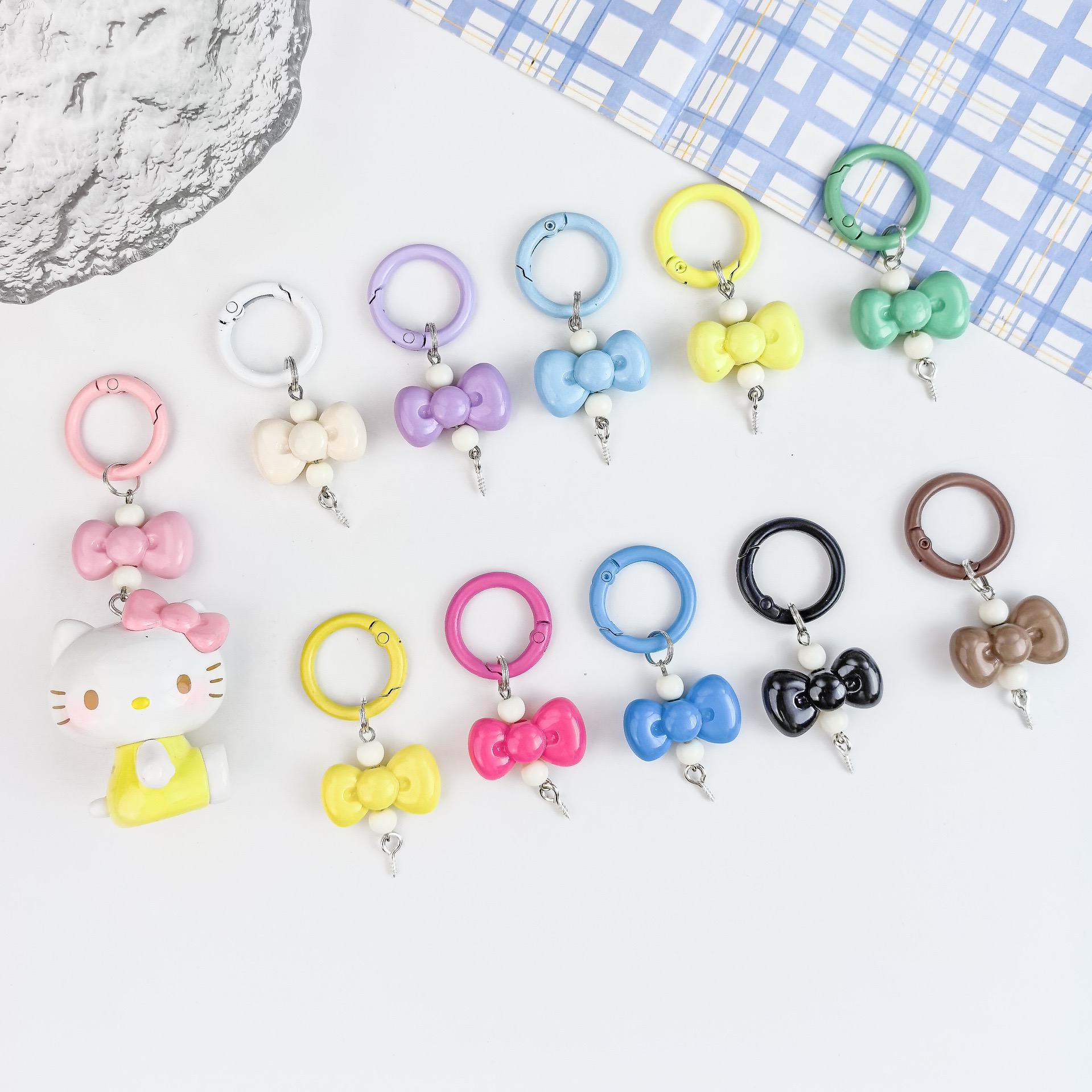 5个潮玩直播KT可爱烤漆蝴蝶结