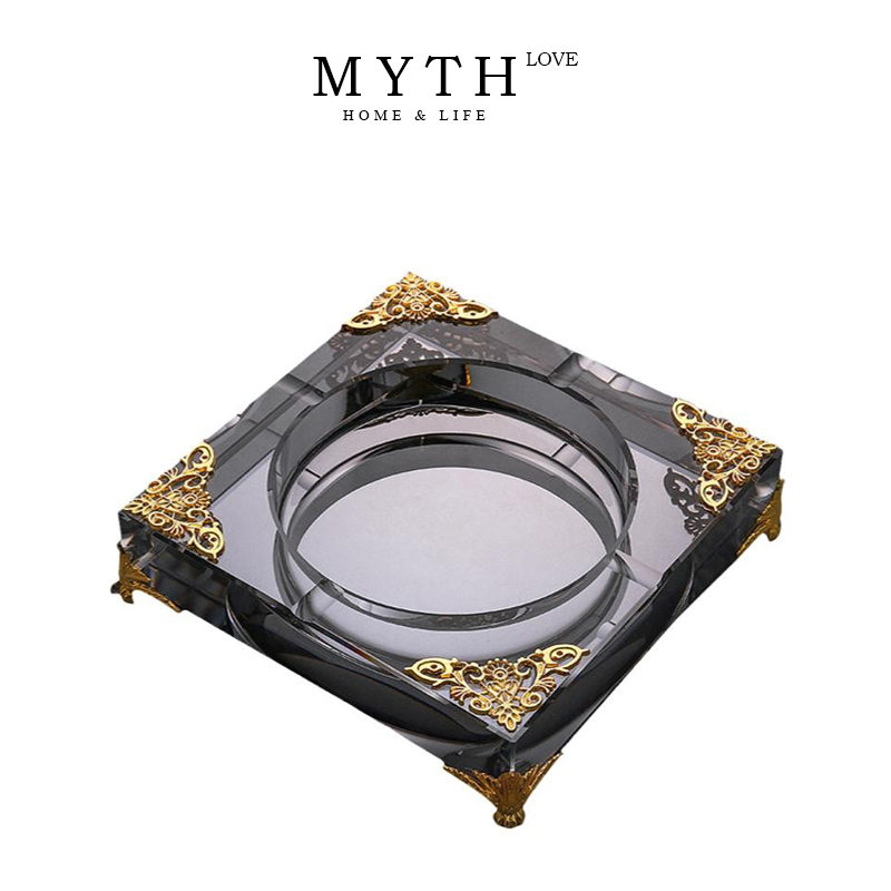 水晶烟灰缸创意时尚家用大号奢华客厅办公室KTV个性潮流定制烟缸