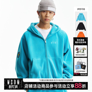 弹力抽绳长裤 休闲拉链连帽卫衣帽衫 休闲轻薄摇粒绒情侣套装 MEDM