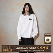 情侣上衣 卫衣潮牌休闲翻领长袖 MEDM 假两件千鸟格领口休闲polo衫