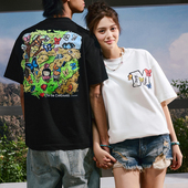 体恤衫 MEDMxNewmasus联名蝶园漫步短袖 潮牌情侣装 夏季 T恤男女同款