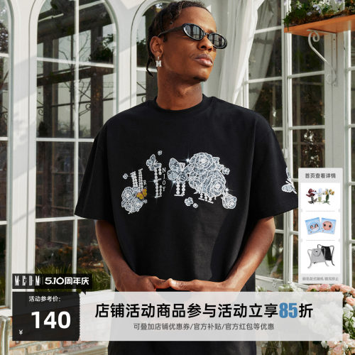 MEDM25SS蕾丝字母短袖T恤