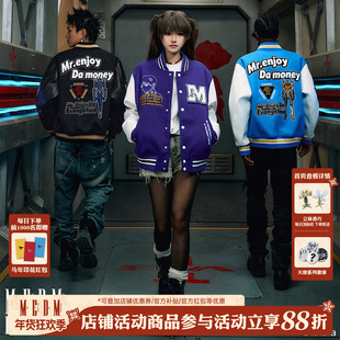 MEDMxEVA联名机体款棒球服夹克男潮牌美式上衣休闲复古外套女春秋
