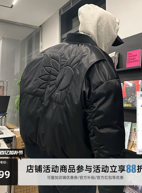 MEDM BLACK黑线超高充绒量 大Bomber凹凸填充羽绒服MA1飞行员夹克
