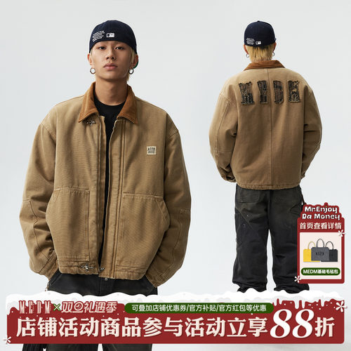 MEDM美式休闲翻领棉衣棉服