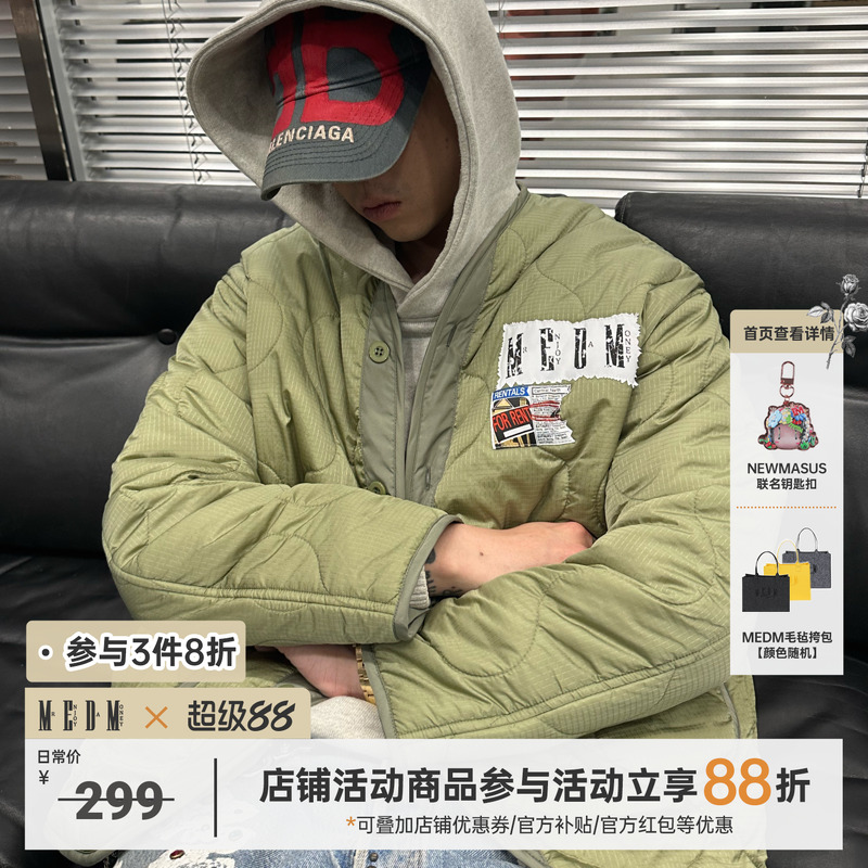 MEDM厚款秋冬贴布绣棉服