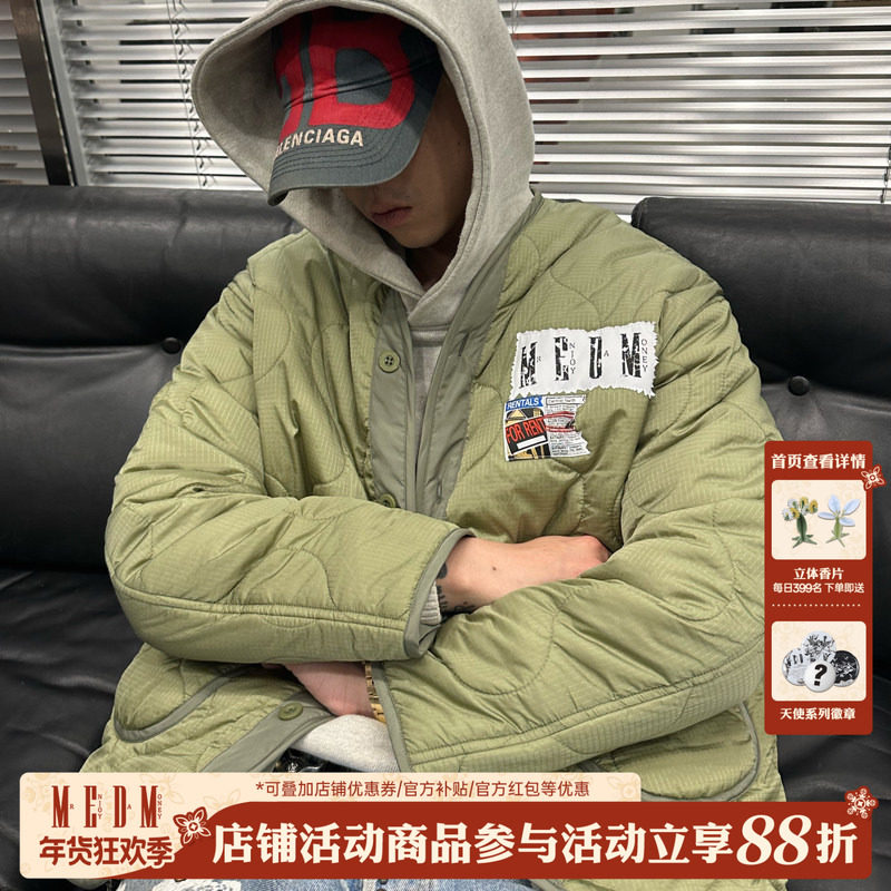 MEDM 贴布绣棉服男士冬季潮牌美式复古加厚保暖棉衣宽松休闲外套,男装,棉衣,淘宝优惠券,粉丝福利购,淘宝优惠卷