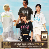 珠片绣字母排版 短袖 T恤女2025新款 MEDM 休闲半袖 STK 潮牌夏季