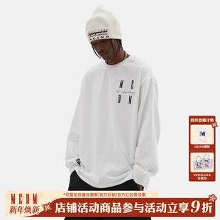 打底衫 t恤男女春秋季 MEDM国潮牌长袖 LOGO刺绣宽松 王鹤棣同款