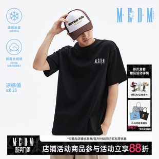 潮牌宽松休闲情侣半袖 MEDM25SS凉感短袖 美式 夏季 tee 男T恤2025新款