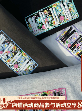 MEDM25SS花卉boxT恤女美式复古休闲短袖男潮牌宽松五分袖情侣上衣