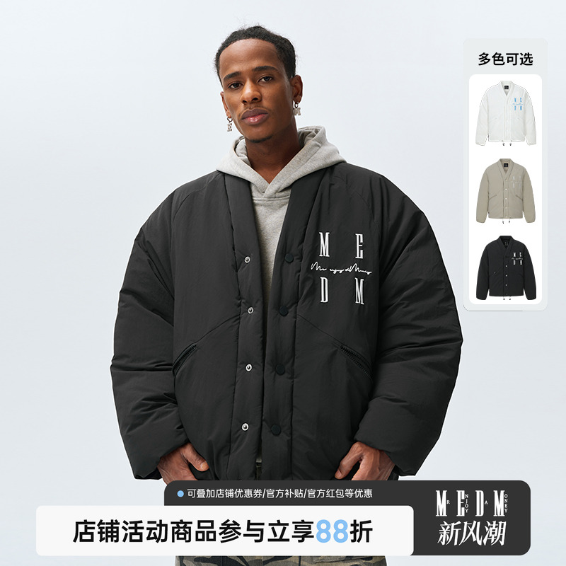MEDM道袍排扣无领羽绒服