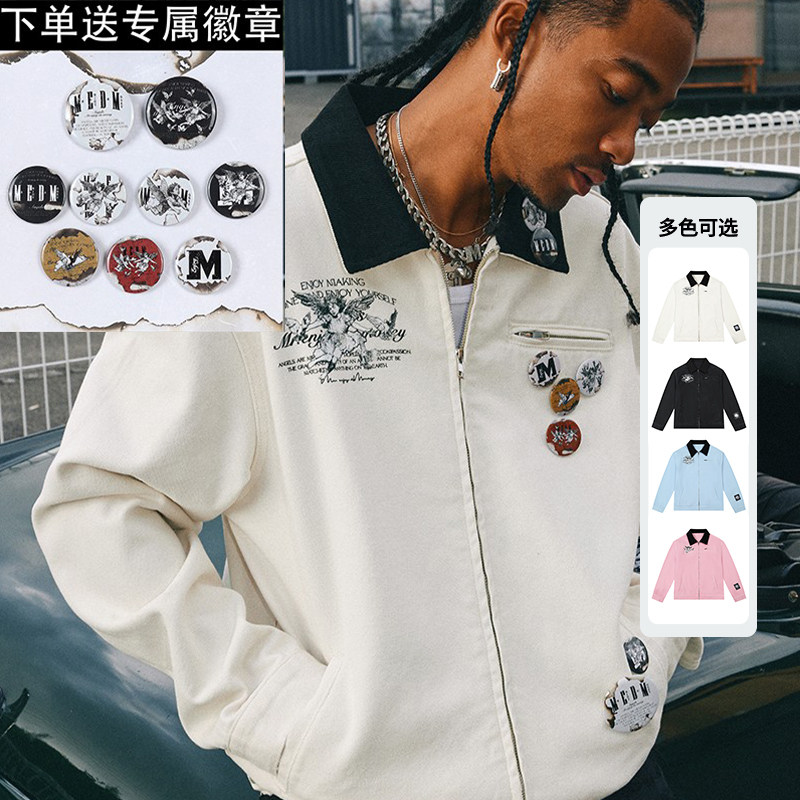 左奇函同款美式刺绣夹克图片