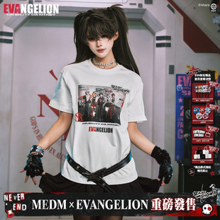 MEDMxEVA NEVER END系列主KV海报印花休闲圆领短袖街头百搭T恤夏