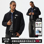 复古百搭拉链情侣外套春秋 水洗底特律休闲翻领夹克美式 MEDM 薄款