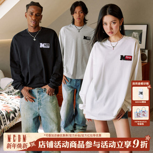 体恤情侣款 MEDM小标袖 上衣女美式 T恤男秋季 休闲百搭上衣潮 章长袖