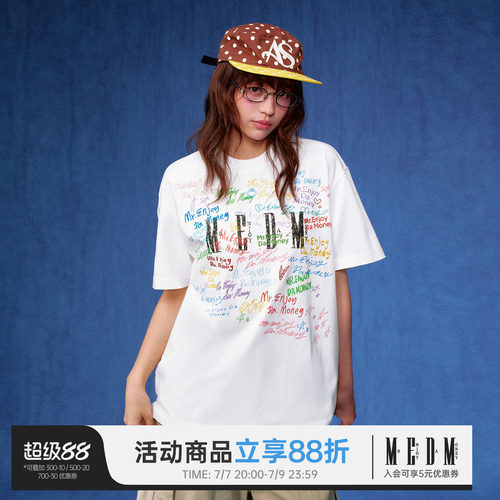 MEDM涂鸦印花UPF40+街头情侣T恤