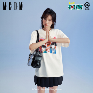MEDMx名侦探柯南联名 情侣T恤夏 动漫图案印花基础box休闲圆领短袖