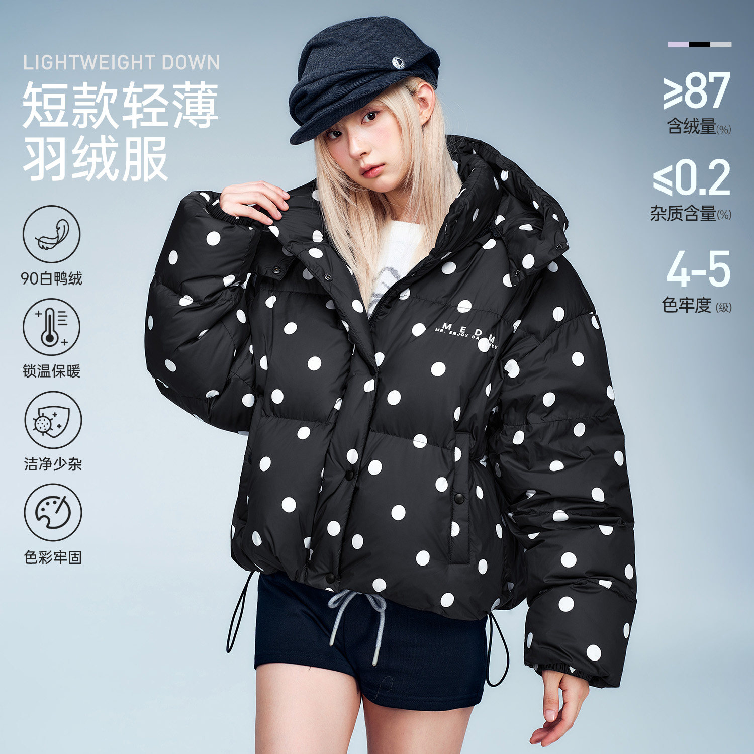 MEDM 波点满印短款羽绒服