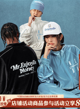 MEDM25SS丝绒套装外套男春秋美式嘻哈休闲夹克女潮流百搭宽松上衣