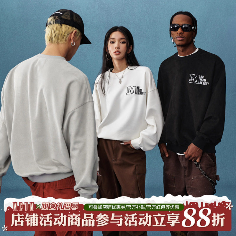 MEDM25SS刺绣标麂皮绒卫衣