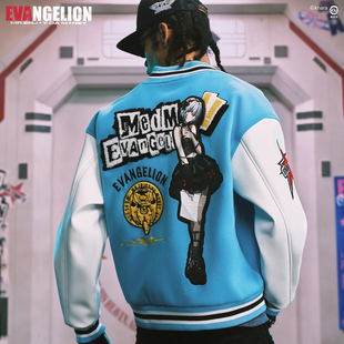 MEDMxEVA END系列人物魔术贴休闲棒球服潮人物印花休闲外套 NEVER