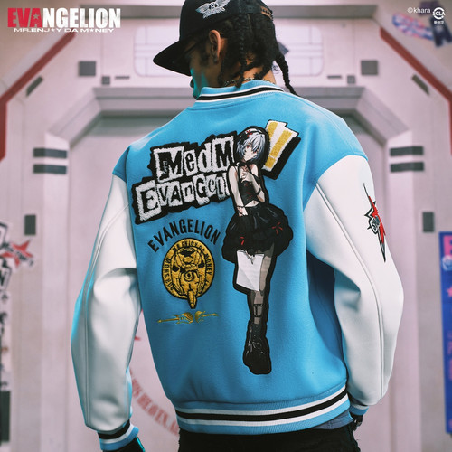 MEDMxEVA NEVER END系列人物魔术贴休闲棒球服潮人物印花休闲外套