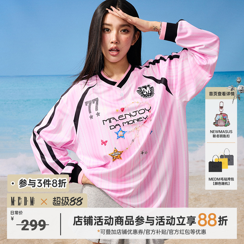 MEDM春季项链长袖球服T恤