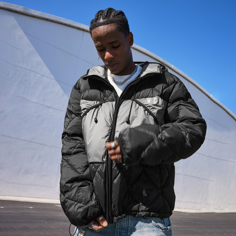 MEDM国潮连帽日常拼接羽绒服