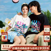 复古半袖 NEWMASUS MEDM 蝶园2.0短袖 女美式 夏季 T恤上衣男