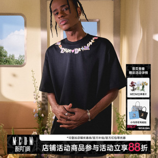 体恤 高街复古休闲半袖 MEDM国潮项链刺绣305g重磅棉短袖 T恤男夏季