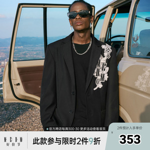 MEDM24FW蕾丝花卉西装秋季新款男美式潮牌复古宽松高级感休闲西服