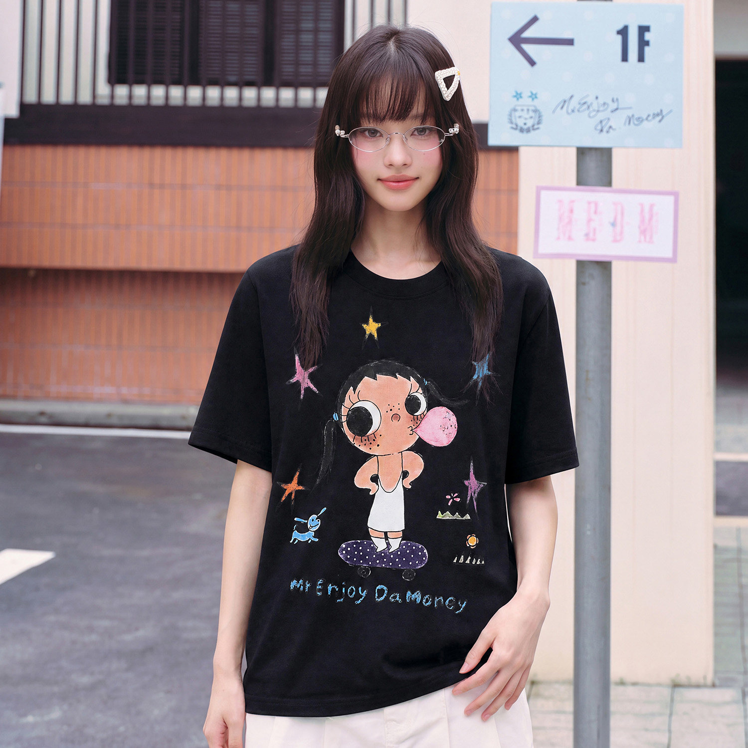 MEDM×YUY玉联名-滑板印花凉感短袖索罗娜圆领T恤潮流情侣款上衣
