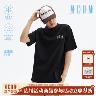 潮牌宽松休闲情侣半袖 MEDM25SS凉感短袖 美式 夏季 tee 男T恤2025新款