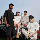 宽松半袖 MEDM夏季 百搭休闲情侣款 T恤男士 体恤女 潮牌撞色M基础短袖