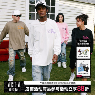 宽松休闲百搭上衣 T恤男oversize体恤衫 MEDM国潮秋季 刺绣多色长袖