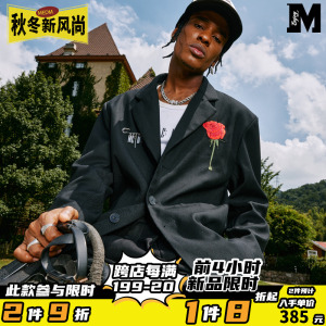 MEDM23FW玫瑰西服男女情侣款秋季美式潮牌休闲宽松设计感西装外套