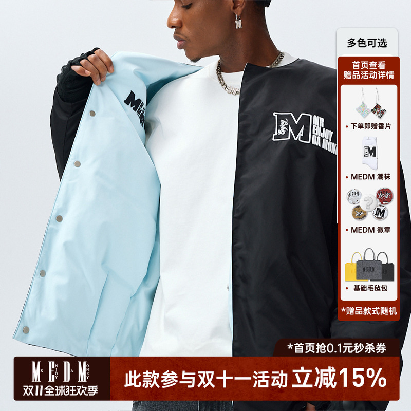 MEDM24FW茧形双面穿刺绣羽绒服