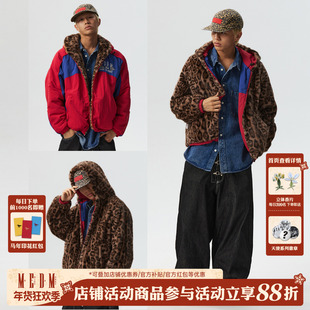 MEDM 双面穿拼色皮草宽松连帽夹克25新品时尚通勤男女休闲外套秋