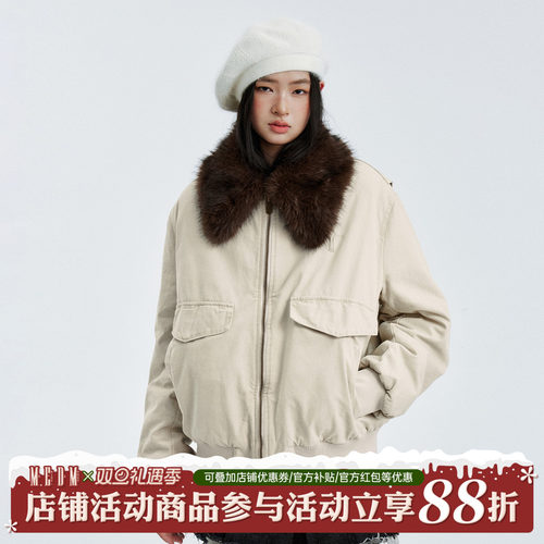 MEDM重磅做旧水洗毛领棉服