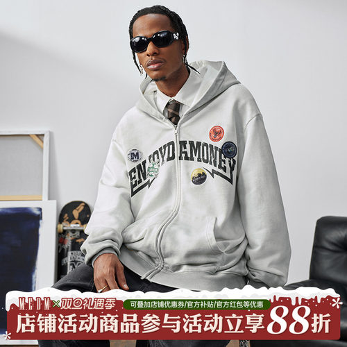 MEDM25SS狩猎主题水洗拉链卫衣