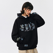 外套春秋 子花休闲连帽卫衣民族风设计感加绒情侣帽衫 MEDM 刺绣袖