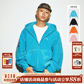 MEDM 弹力抽绳长裤 休闲轻薄摇粒绒情侣套装 休闲拉链连帽卫衣帽衫