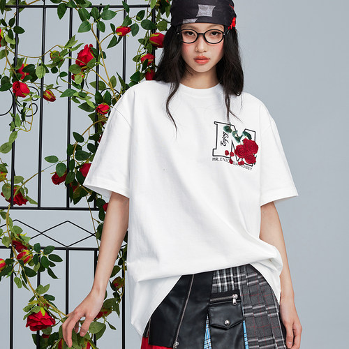 MEDM25SS大M玫瑰花卉短袖T恤