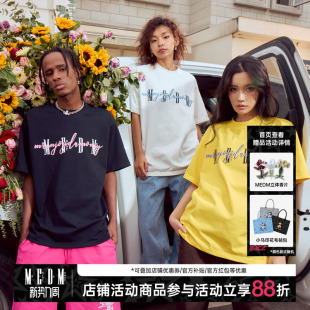 复古oversize休闲半袖 MEDM潮牌夏季 美式 T恤男女同款 体恤 基础短袖