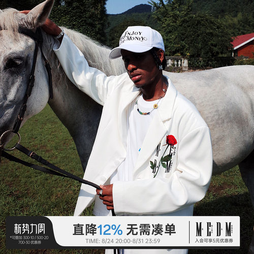 MEDM春季新款情侣玫瑰刺绣西服