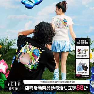 美式 NEWMASUS联名女款 T恤夏季 休闲上衣tee 3D大头形象短袖 MEDM