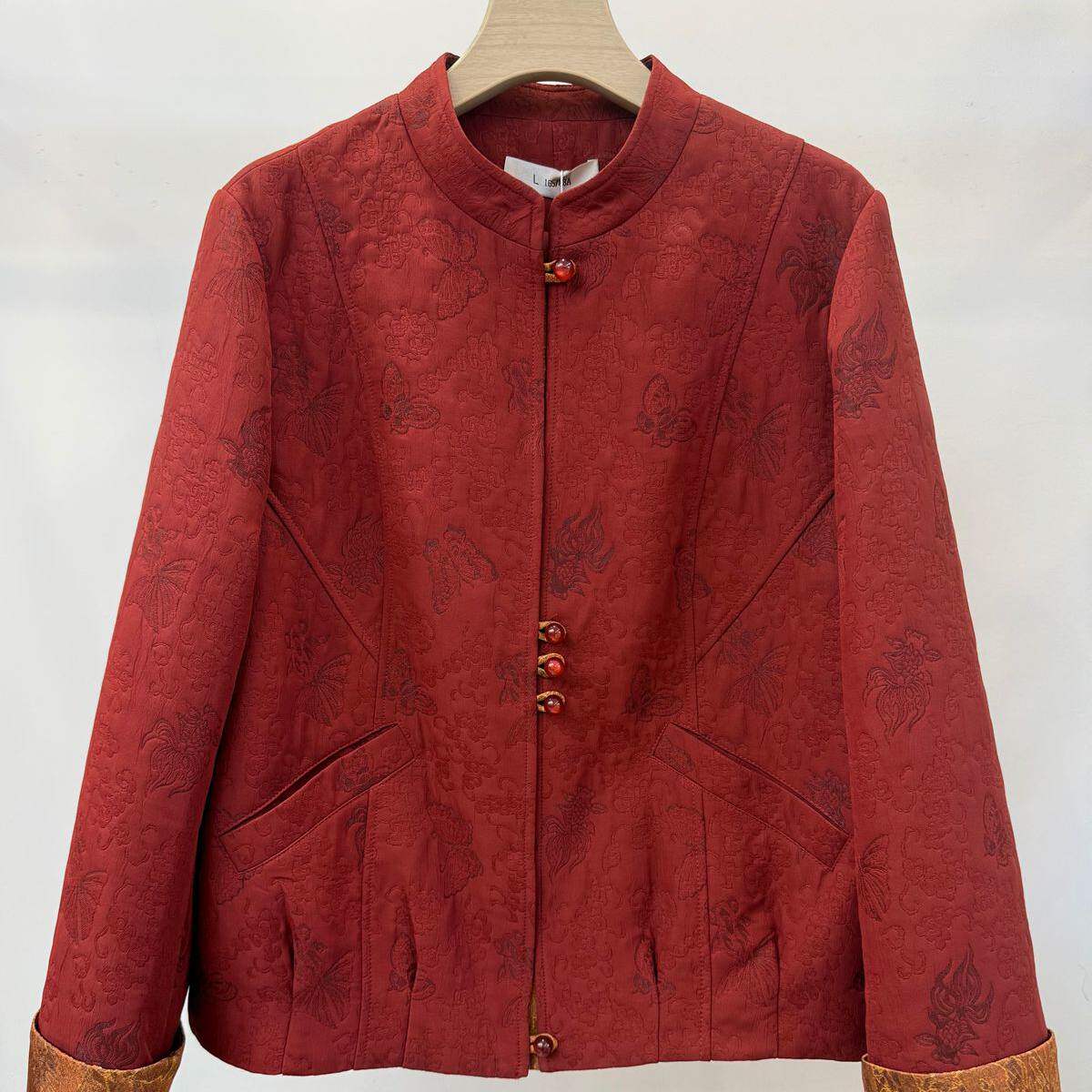 Q16014妈妈春装外套洋气宽松夹克新款中老年女春短款风衣奶奶上衣