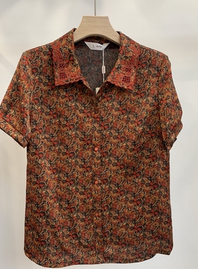 秋之歌Q54003短袖衬衫中老年妈妈装女士上奶奶衬衣t恤中老年夏装