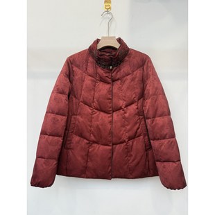 品牌丝瑞sr 羽绒服女中老年妈妈本命年老人阔太太外套 019奶奶冬装